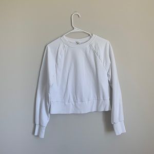 Casual white crewneck sweatshirt
